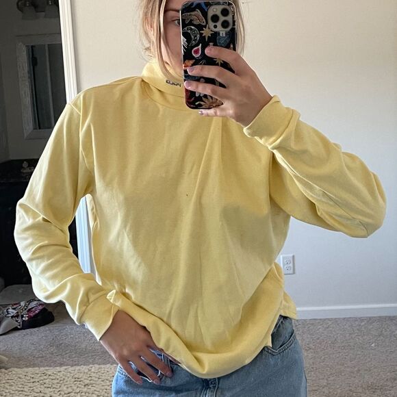 Polo Ralph Lauren Tops - Vintage Y2K Preppy Polo Ralph Lauren Pale Yellow Slouchy Turtleneck